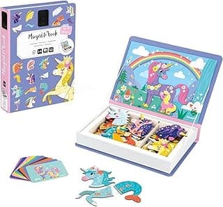 Livro Magnético Unicórnio, 44 Peças Magnéticas, 10 Cartões, Brinquedo Educativo e Criativo, a partir de 2 Anos com 18.89% de desconto por R$ 105,44 na amazon