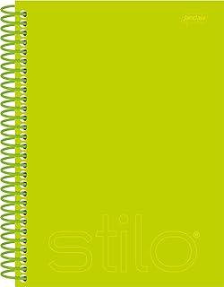 Jandaia - Caderno Espiral Universitário Capa Cristal Flexível 1 matéria 80Fls Stilo - Verde Neon