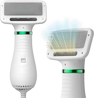 Secador Pet 2 em 1 Escova Secadora Alisadora Removedora de Pelos Para Cachorros Gatos Silenciosa Profissional Portátil 110v Ideal Para Cuidados Domésticos PREMIUM