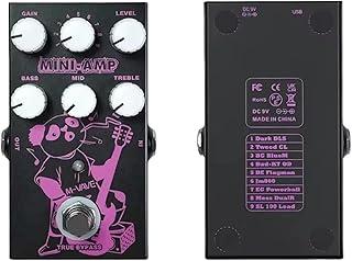 M-VAVE MINI-AMP Pedal de Efeito para Guitarra Elétrica: Simulação de 9 Amplificadores Clássicos, EQ de 3 Bandas, True Bypass, Design Compacto e Portátil para Músicos