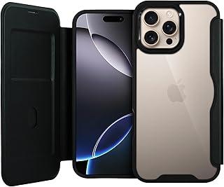 Gshield Capa Case Capinha Carteira Dual com Slot para Cartão, Proteção RFID e Fecho Magnético, Frente e Verso (Preta, iPhone 16 Pro Max)