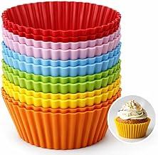 Formas de Silicone para Cupcake, Muffin e Bolinhos, Coloridas, Flexíveis, Antiaderentes e Reutilizáveis, 12 Unidades