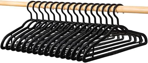 Kit 20 Cabides Adulto Preto Antideslizante Reforçado Cabide Resistente Para Roupas Calças Camisetas Contém Porta Gravata Cinto Lenço Camisas Ternos Gancho para Vestido