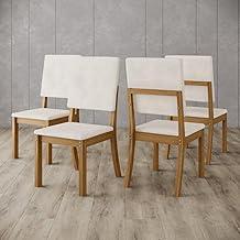 Henn Kit 4 Cadeiras Milla Nature Moderno Ergonmico Ptio com jardim