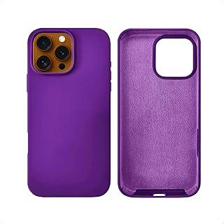 Capinha Compatível Com Iphone 16, 16 PLUS, 16 PRO e 16 PRO MAX Linha PREMIUM Colorida Preto, Branco, Vermelho, Azul, Rosa, Transparente Case Aveludada 3 Camadas Anti Impacto (Roxo, 16 PRO)