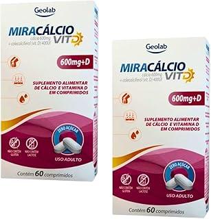 Kit Miracalcio Cálcio 600MG + Vitamina D 400UI 60CP 2 Caixas