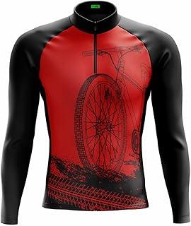 Camisa de Ciclismo Masculina Manga Longa Proteção Solar