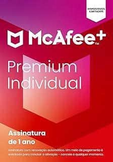 McAfee+ Premium Plano Individual | Dispositivos ilimitados | Software de segurança que inclui Antivírus, VPN segura, monitoramento de identidade, redes sociais, gerenciador de senhas | Cartão-chave