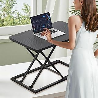 Mini Mesa Ajustável em Altura 34x60cm (6-41cm) | Mesa Notebook Ideal para Trabalho em Pé | Escritório/Casa | Compacta e Prática para Longos Períodos de Trabalho Sedentarizado (Preto)