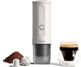 OutIn Nano Cafeteira Elétrica Portátil,Cafeteira de cápsulas &moído,cafeteira para carro com aquecimento automático com USB-C,com café moído e cápsula NS para trailers, caminhadas, escritório.