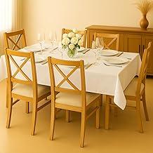 Toalha De Mesa 6 Lugares Retangular 2,10 x 1,50m Tecido Oxford 100% Poliéster Fácil de Lavar Praticidade e Durabilidade para Uso Diário (Branco)