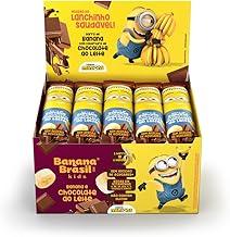 Banana Brasil Display Barra De Frutas Banana Kids Minions Sabor Cob. Choc. Ao Leite C/ 20 Unid. De 22G (440G)