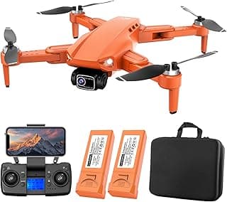 Drone GPS com Duas Câmeras 4K, Dron Profissional com EIS e Motores Brushless, Acompanha 2 Baterias, Tornando-o um Drone Profissional Ideal para Adultos Novato, Laranja
