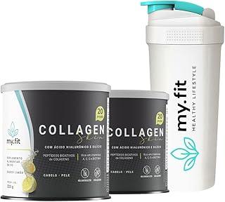 Kit 2x Collagen Skin - Colágeno Hidrolisado com Ácido Hialurônico 100mg + Biotina e Vitaminas - Fórmula Completa para Manutenção da Pele, Unhas e Cabelo + Coqueteleira Exclusiva