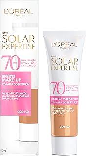 L'Oréal Paris Solar Expertise Efeito Makeup FPS 70, Protetor Solar Facial com Cor e Alta Cobertura de Base por 12H, Previne Rugas e Manchas, Cor 2.0, 40g