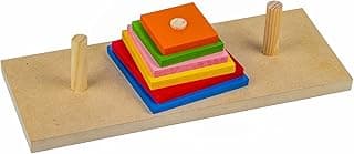 Carlu Brinquedos - Torre de Hanói Jogo de Construção, 3+ Anos, Multicolorido, 1125