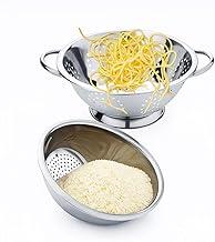 Kit Escorredor de Macarrão Massas + Escorredor Arroz Aço Inox 24cm/20cm Casa Buritis