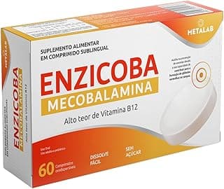 Metilcobalamina Sublingual 9,9mcg Vitmina B12 Pura Comprimido Mastigavel Sabor Cereja Alta Absorcao Dosagem Maxima Vegana Enzicoba 60 Comprimidos