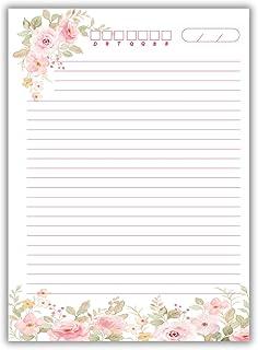 Refil de fichário 80 folhas floral delicado rosa Universitário