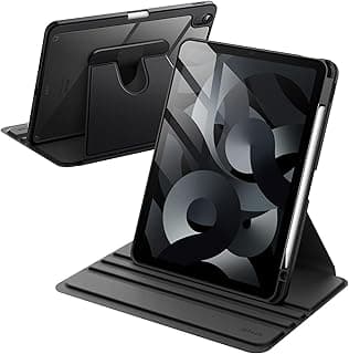 JETech Capa Giratória para iPad Air 11 Polegadas M4/M3/M2 (2026/2025/2024), iPad Air 5/4 (10,9 Polegadas, Modelo 2022/2020) com Porta Pencil, Capa Protetora de Rotação de 360 Graus (Preto)