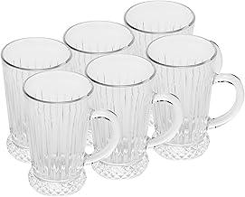 LYOR - Conjunto 6 Taças para Cappuccino de Vidro Deli Diamante 210ml