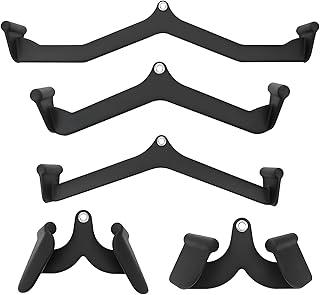 Barra de Puxar, Conjunto de Barra em V, Barra de Treinamento de Força nas Costas, Kit 5 Puxadores com Profissionais, Alça de Puxar para Baixo Alta, Kit 5 Puxadores Profissionais para Musculação