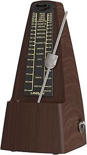 M2 Metrônomo Mecânico para Piano Guitarra Baixo Ukulele Violino Violoncelo Saxofone Trompete e Todos os Instrumentos Musicais, Faixa de Tempo e Batida, Som Alto, Alta Precisão, Grão de Madeira