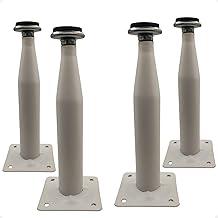 Pé Cônico 15cm Kit 4 Un Regulável De Metal Reforçado Móveis (Branco)
