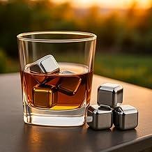 Kit Premium 8 Cubos De Gelo, Reutilizável, Em Aço Inox, Com Pegador E Estojo, Para Bebidas, Conserva Gelado Sem Diluir, Marca VARENZIA