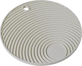 Apoio/Descanso de Panela redondo cinza em silicone atóxico com maior espessura para proteção térmica, múltiplas funções. Dimensões: 17 x 0,7 cm