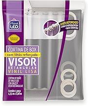 Cortina para Box Cinza com Ilhós Visor Cristal (1,35x2,00m) | Plast Leo (Ref.641-H)