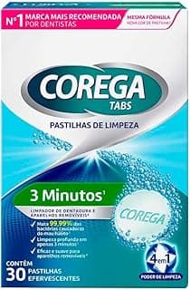 Corega Tabs Pastilhas Efervescentes para Limpeza de Aparelhos Dentários e Próteses Dentárias, 30 unidades
