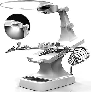 Lupa de Mesa com Garras e Iluminação LED USB GT317-W