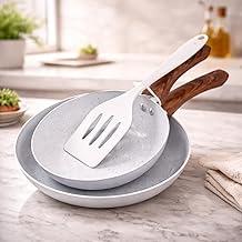 Conjunto Kit de Frigideiras Lecce com Indução 20cm e 24cm com Espátula de Silicone | Antiaderente Cerâmico Premium – Cozinha Sem Grudar, Design Elegante Cabo Soft Touch e Alta Durabilidade