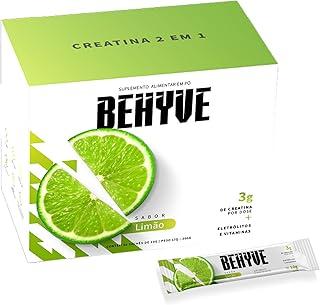 Creatina Monohidratada com Eletrólitos BEHYVE | Creatina em Sachê para Hidratação, Energia e Performance | 30 Sachês | Sem Açúcar | Limão
