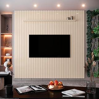 VIA NOSSA - Painel Ripado para Tv Até 75 Polegadas Intense 225cm Cor:off White