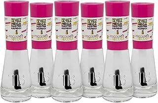 Top Beauty Unhas - Kit 6 Piscou Secou Sos, Tratamento Fortalecedor, Secagem Rápida, 9ml