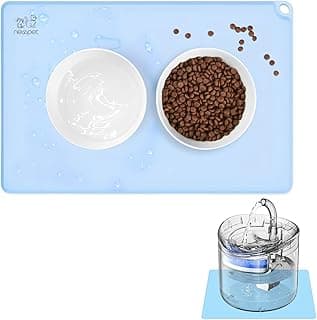 NEWPET Tapete Silicone Pet, 50 * 40CM Jogo Americano para Gatos, Tapete para Comedouro Pet (Azul, 50 * 40CM)