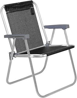 Bel - Cadeira de Praia Alta Lazy em Alumínio Preta