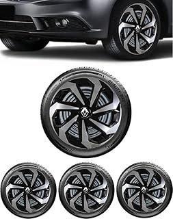 Jogo 4 Calotas Spider Preto/Prata aro 15 RLT Sandero Logan Clio Megane Fluence Symbol