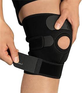 Joelheira de Compressão Patelar BRN FITNESS Ortopédica Bilateral Ajustável Neoprene Articulada Proteção Contra Lesões