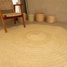 Tapete Palha Fibra Natural Artesanal Redondo Rustico 1,20m