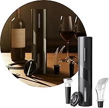 Kit Abridor de Vinho Elétrico, Saca-rolhas Automático com Carregamento USB, com Cortador de Papel Alumínio, Derramador de Vinho e Rolha à Vácuo, Design Moderno e Prático