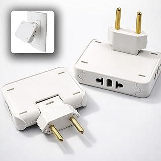 Kit 2 Adaptador de Tomada T Articulado Bivolt 10A/20A – Benjamin Giratório 3 Entradas – Extensor de Tomada Compacto para Casa e Escritório