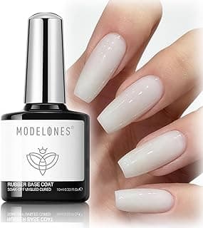modelones Base De Gel De Borracha Branca Leitosa, 6 Em 1, Para Fortalecer A Extensão Do Ápice, Proteção Duradoura, Esmalte Em Gel Colorido Com Cura Uv, Manicure Para Unhas Frágeis, Salão De Arte Em com 10% de desconto por R$ 35,99 na amazon