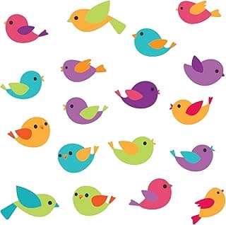 Adesivo de Parede Passarinhos Coloridos 18un Cobre 1m²