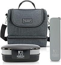Kit Bolsa Térmica com Marmita e Porta Talheres Passeio Preto (Preto)
