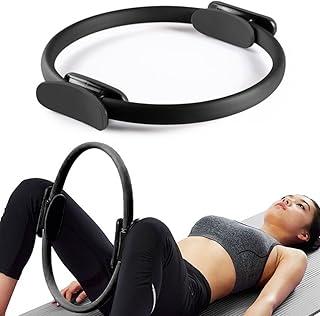 Anel de Pilates Profissional, Círculo Mágico para Yoga e Exercícios, Preto, Flexível, para Fortalecimento Muscular e Tonificação