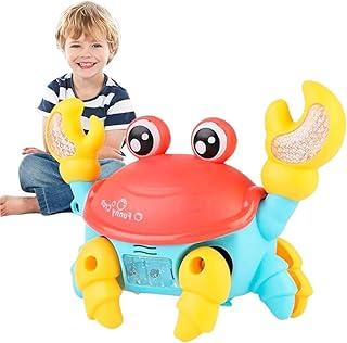 Caranguejo Dançante Musical e Fujão com Sensor de Obstáculos - Brinquedo Interativo para Bebês com Luzes LED Coloridas e Sons Divertidos