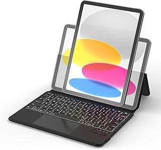 Bettdow Capa com Teclado e trackpad para iPad iPad 10ª Geração 10.9" Polegadas 2022 /(A16) 11th Generation Case 11 Inch 2025, compatível modelos A2696, A2757,A2777,A3354,A3355,A3356(preto)